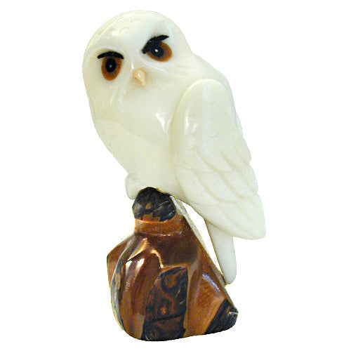 Snowy Owl Tagua Nut Figurine