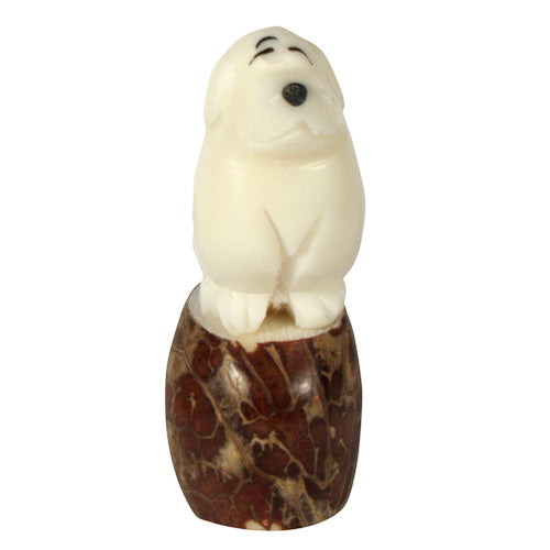 Dog Tagua Nut Pet Figurine