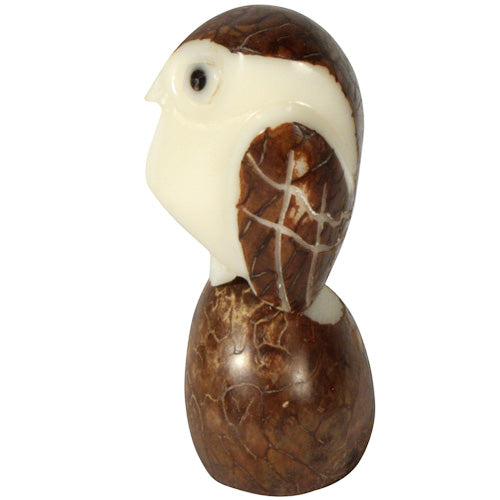 Brown Owl Tagua Nut Figurine