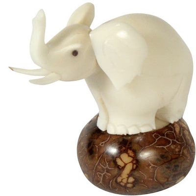Large Elephant Tagua Nut Figurine