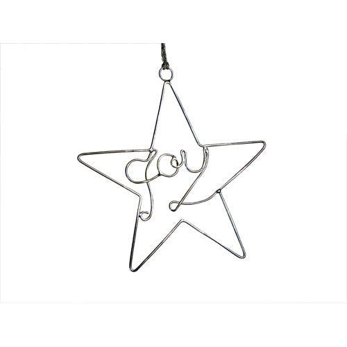 Recycled Wire Joy Star Ornament