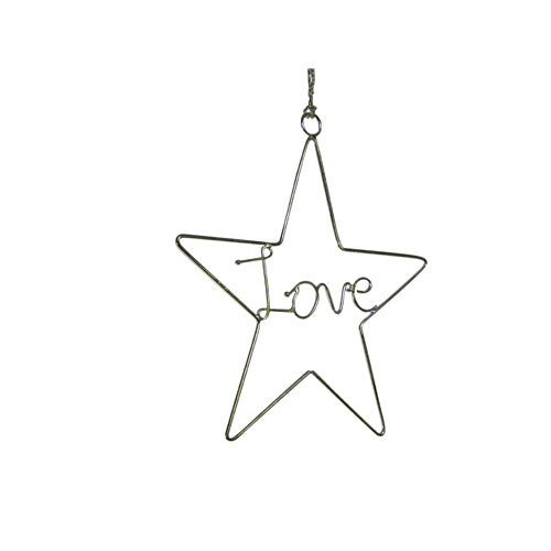 Recycled Wire Love Star Ornament