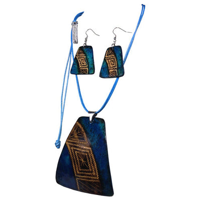 Calabash Rhombus Necklace & Earring Set