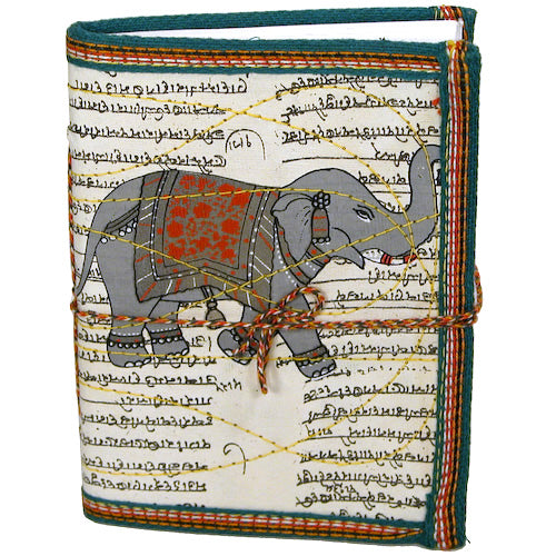 Elephant Block-Printed Cloth Journal