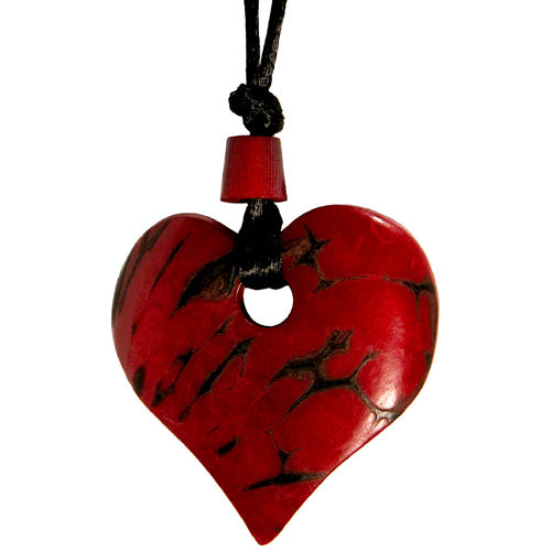 Tagua Nut Colored Heart Pendants