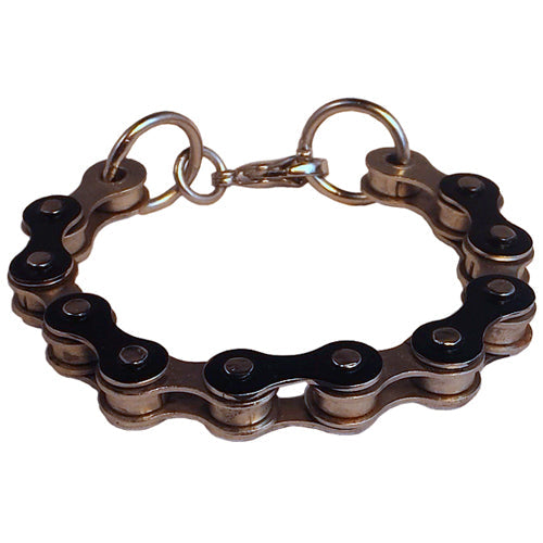 Bicycle Chain Bracelet - Black & Silver