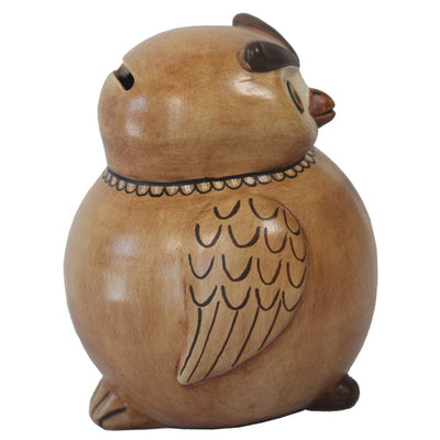 Brown Ceramic Owl Bank