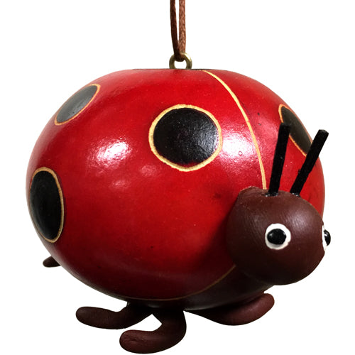 Gourd & Ceramic Ladybug Ornament