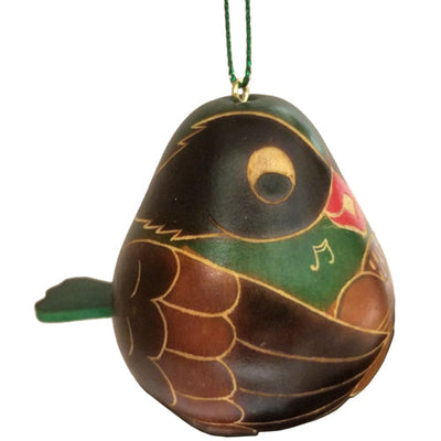 Gourd Bird Playing a Guitar Ornament
