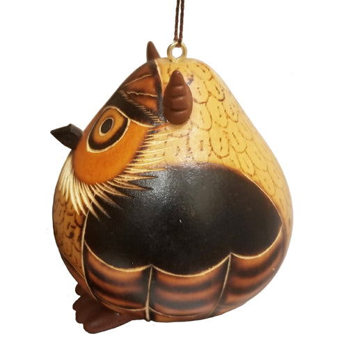 Gourd & Ceramic Owl Ornament