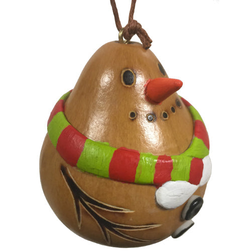 Gourd & Ceramic Snowman Ornament