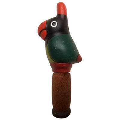 Small Wood and Clay Bird Flute