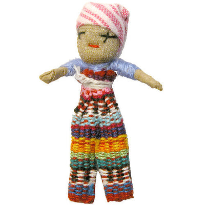 Large Worry Doll in a Woven Bag