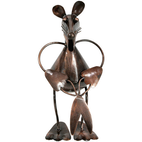 Metal Mouse Sculpture w/ Scissors