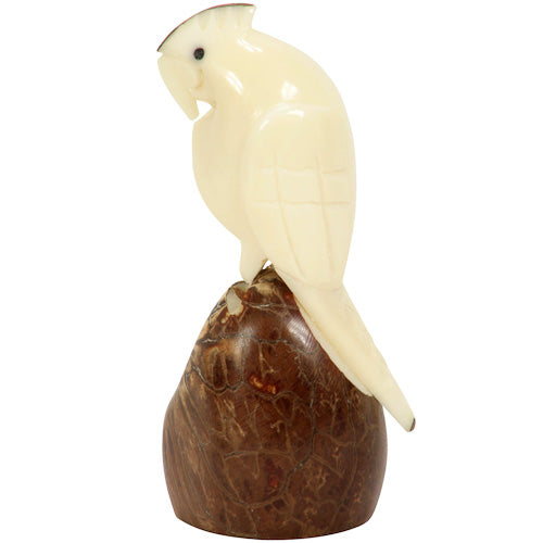 Cockatoo Tagua Nut Figurine