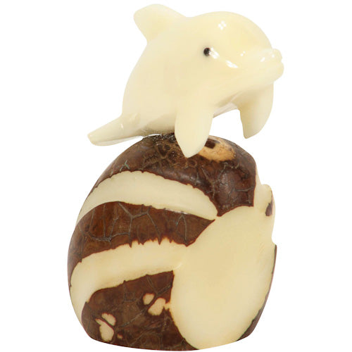 Dolphin Tagua Nut Figurine